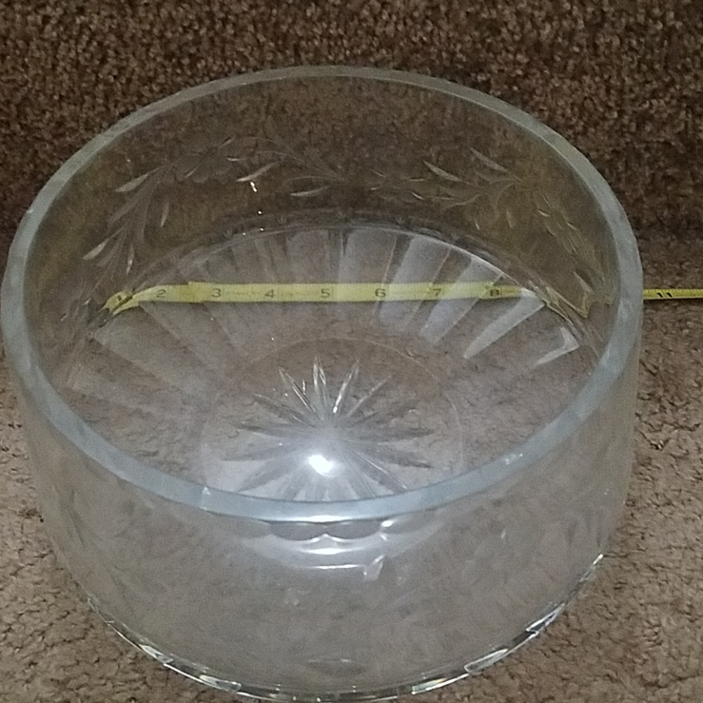 Heavy cut glass vase